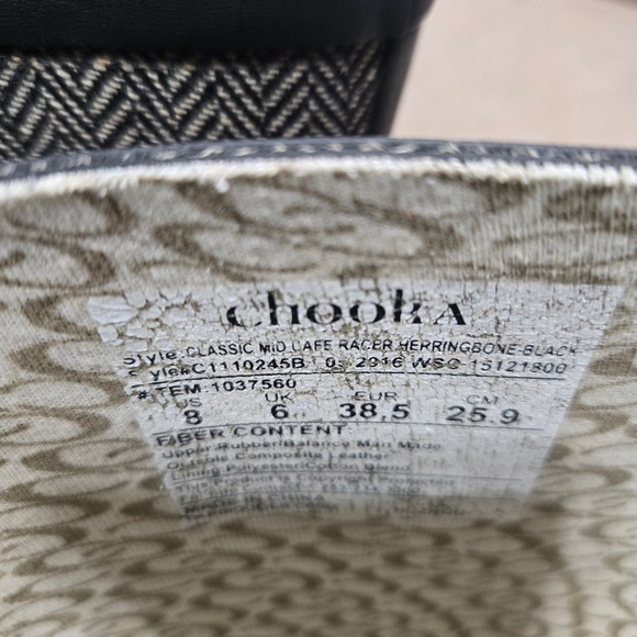 Chooka Classic Mid Calf Racer Herringbone Black Rubber Rain Boots Womens 8 - Picture 2 of 7